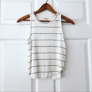 Madewell Linen Allegro Top in Soledad Stripe, Xxs